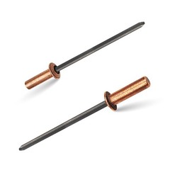 50 PCS Closed End Blind Rivets 1/8 x 7/16 Inch Copper Dome Head 3.2x11mm