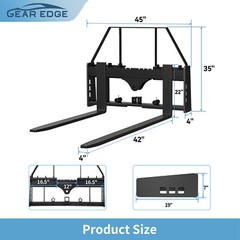 45″ Pallet Fork Frame W/ 42″ Fork Blades for Loaders Tractors Skid Steer 2500lbs