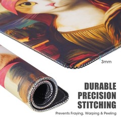 NiHome Oil Painting Mouse Pad for Work and 10.2L x 8.2W inches, Mona Lisa Cat