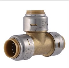 SharkBite Max 1/2 in Push-to-Connect Tee Brass Fitting4-Pack UR362A4freeshipping