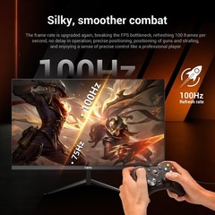 24 inch Computer Gaming Monitor 100Hz,Built-in Speakers,1080P Display,Ergonom…