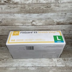 *4 Boxes* MEDLINE FITGUARD ES Stretch Vinyl Exam Gloves Size: LARGE, MANF: 10/21