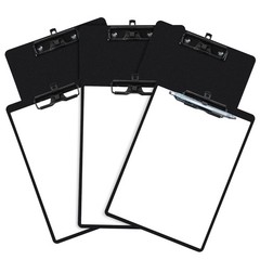 6 PCS Black Plastic Clipboard Pen Holder Low Profile Clip A4 Letter 8.5×11 In