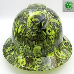 FULL BRIM Hard Hat custom hydro dipped , NEW DEALERS CHOICE LIME NEW