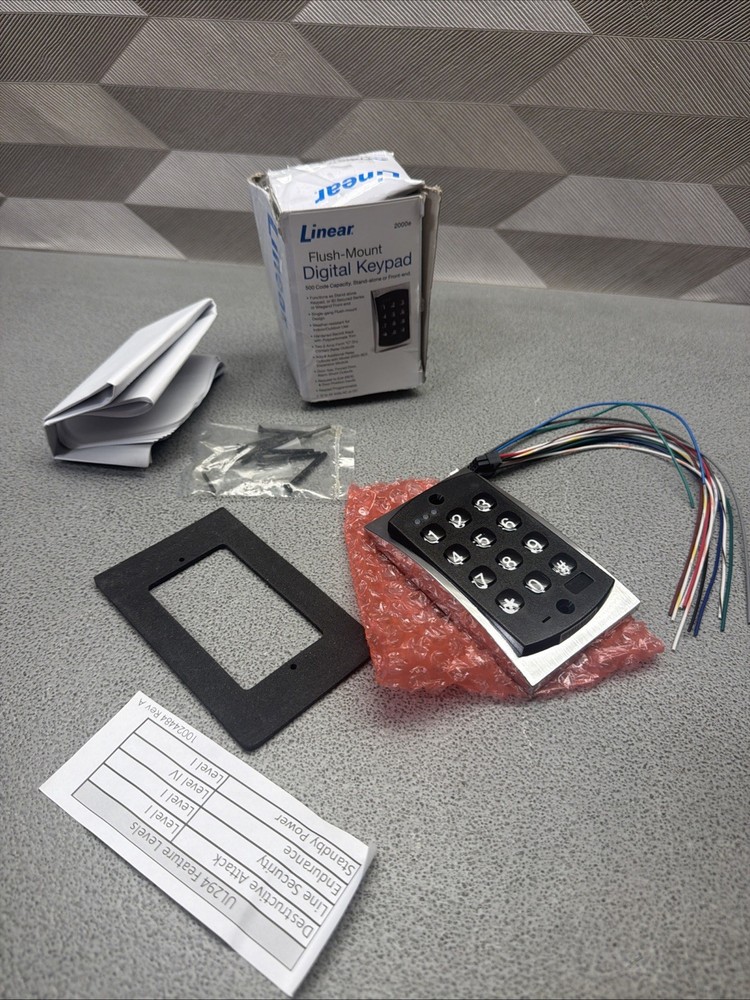 Linear 2000e, 0-294021 Series e Style Flush-mount Backlit Access Control Keypad