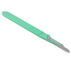 Disposable Scalpel Blades #15 Carbon Steel Sterile Surgical w/ Graduated Handle
