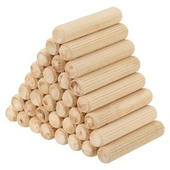120Pcs 10 x 50mm Wood Dowel Pins FURNITURE DOOR Fluted Straight Groove Rods