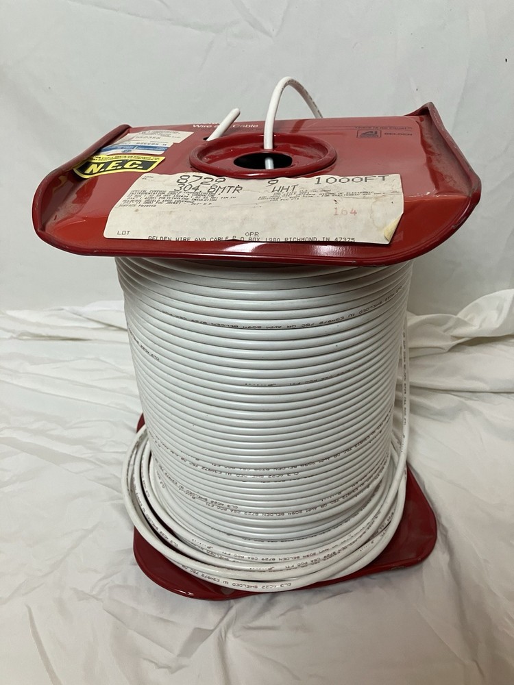 Belden 8729 4C 22AWG Shielded Audio Control Cable Partial Reel ~900 FT White
