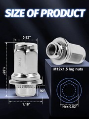 M12x1.5 Wheel Lug Nuts OEM for Tacoma 4 Runner FJ Cruiser Matrix GX460/ 24Pc Mag