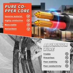 50FT 18 Gauge Wire 2 Conductor,18 AWG Copper PVC Cable,2 Core Flexible Extens