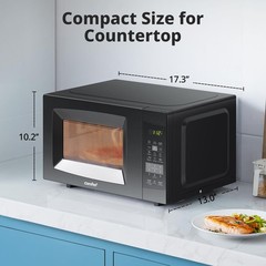 COMFEE’ EM720CPL-PMB 0.7cu.ft 700W Countertop Microwave Oven, ECO Mode, Black