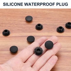 10pcs Hole Plug 7/16 Inch (11mm) Button Plugs Fit for 10mm Hole, Black