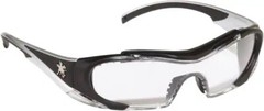 MCR Safety Safety Glasses Black & Silver Frame Clear Lens HL110AF Hellion