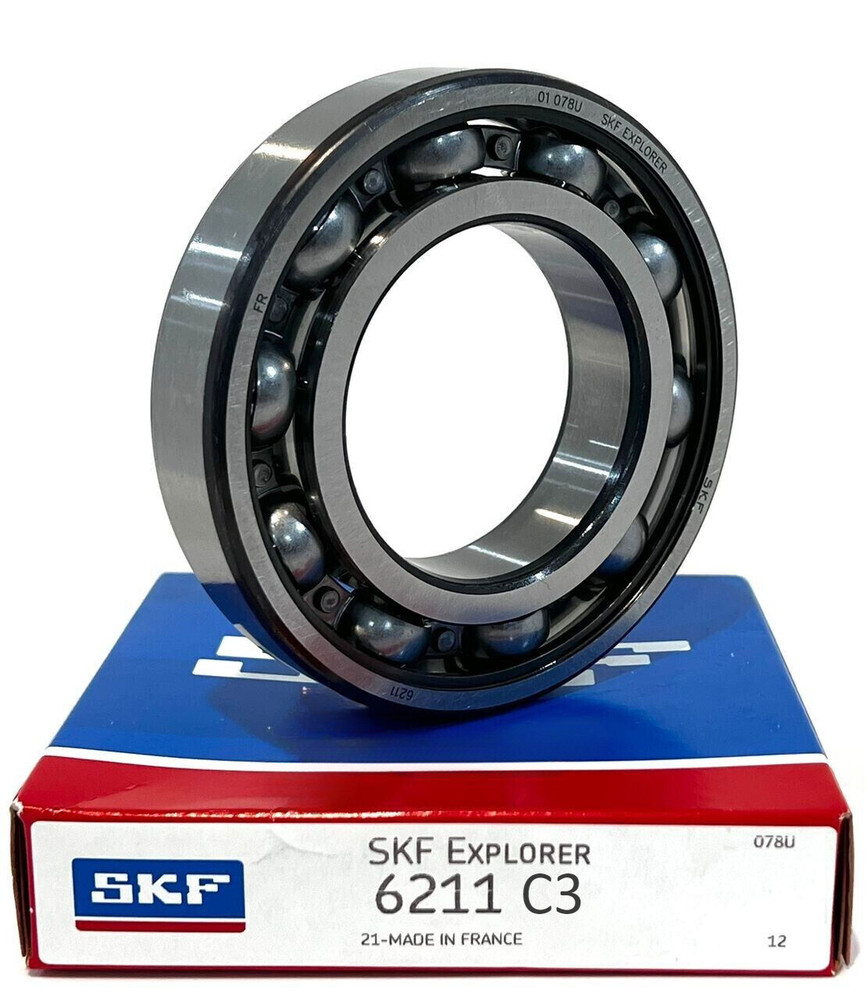 SKF 6211 C3 Deep Groove Ball Bearing Open No Seals 55x100x21
