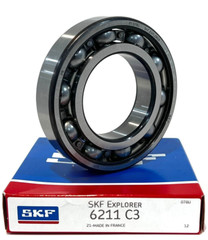SKF 6211 C3 Deep Groove Ball Bearing Open No Seals 55x100x21