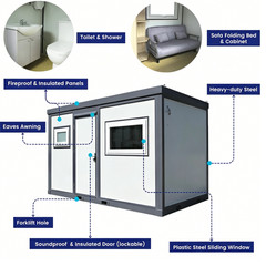Chery Industrial 13x7FT Mobile Prefab Office with Bathroom&Bedroom