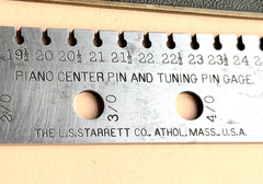 Rare Antique The L.S. Starrett Co. Hardened Steel Piano Center & Tuning Pin Gage