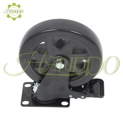 4 Pcs 6-Inch Polyurethane Casters With Brake Included 2 × Hardware Kits Black