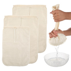 Gjinxi Nut Milk Cloth Strainer 3 Pcs Cheesecloth Filter Bags Reusable Cotton