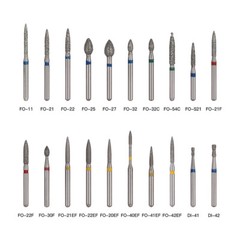 100 Models AZDENT Dental Diamond FG Burs for High Speed Handpiece Friction Grip
