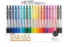 Zebra Sarasa Clip Gel Pen Set 20 Colors 0.5mm Fine Point JJ15-20CA from Japan