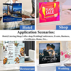 Horizontal Acrylic Sign Holder 8.5 X 11 – Double Sided T Shape Menu Table Stand