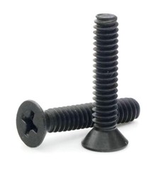 1/4″-20 | Black Oxide 18-8 SS Phillips Flat Head Machine Screws – Select Length