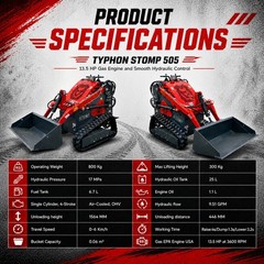 Brand New TYPHON STOMP 505 1,764lbs Skid Steer Loader 13.5hp B&S Gas USA Engine