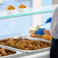 WILPREP Commercial Electric Food Warmer 1500W Buffet Bain Marie Steam Table 3Pan