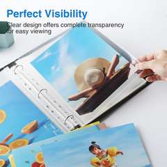 30 Heavy Duty 8×10 Photo Sleeves for 3 Ring Binder, Clear Refill Pages