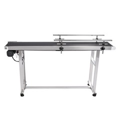 VEVOR Belt Conveyor PVC Stainless Steel Belt Conveyor 59″x7.8″ Double Guardrail