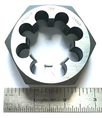 1-1/2-12 UNF CARBON STEEL HEX RETHREADING DIE – NEW!
