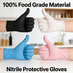 Guantes nitrilo negros desechables gruesos 100 uds limpieza tatuaje