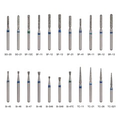 AZDENT 5pcs Dental Fresas de diamante FG Burs Fit for High Speed Handpiece