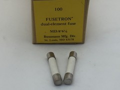 (10 pcs) MDA-6-1/4 Bussmann, 6.25A 250vac, Time Delay, Ceramic Fuse, Size: 3AB