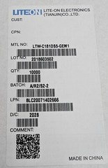 10000 LiteON LTW-C181DS5-GEM1 White LED 224mcd 130degree View 5/20mA SMD SMT NEW