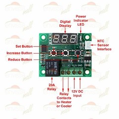 W1209 12V -50-110°C Digital Thermostat Temperature Control Switch Sensor 2 Pack