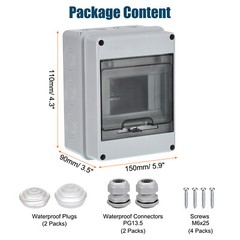 5 Way Circuit Breaker Box IP65 Distribution Protection Box 150mmx110mmx90mm