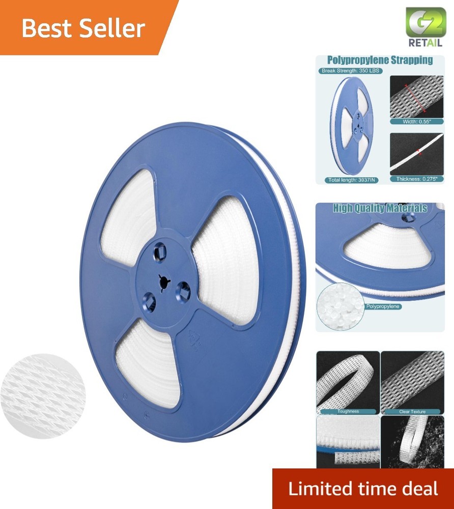 Weather Resistant Packaging Strapping Roll, 0.55” x 3937” – Ideal for Shipping