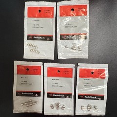 Huge NOS Vintage RadioShack Fast-Acting Mixed Amps Glass Fuse Lot 34-Packs 136pc