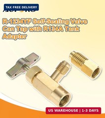 R1234YF Self-Sealing Can Tap with R134A Tank Adapter, 1/2” to 1/4” SAE Refrige