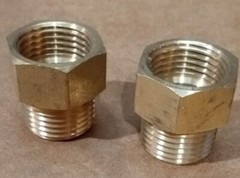 SET OF 2 – Brass Adapter Fitting – 1/2 Inch BSP Female X 1/2 Inch NPT Male