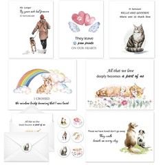 Lovarywow Pet Sympathy Cards Set – 24 Pack 5.9 x 7.9 inches, White