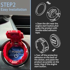 Metal Mecha Push Start Button Cover Car Engine Start Stop Button Cover Protector