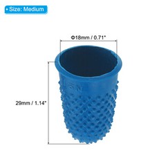 10pcs Rubber Finger Tips Thumb Fingertip Protector Thimble Grips Blue Medium
