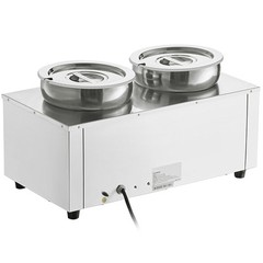 2*7.4Qt Pot Soup Warmer Commercial Soup Station Kettle Warmer Bain Marie