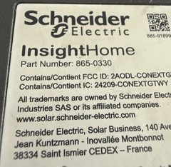 Only For Parts WorInsight Home SCHNEIDER ELECTRIC 865-0330 / 8650330 Worn