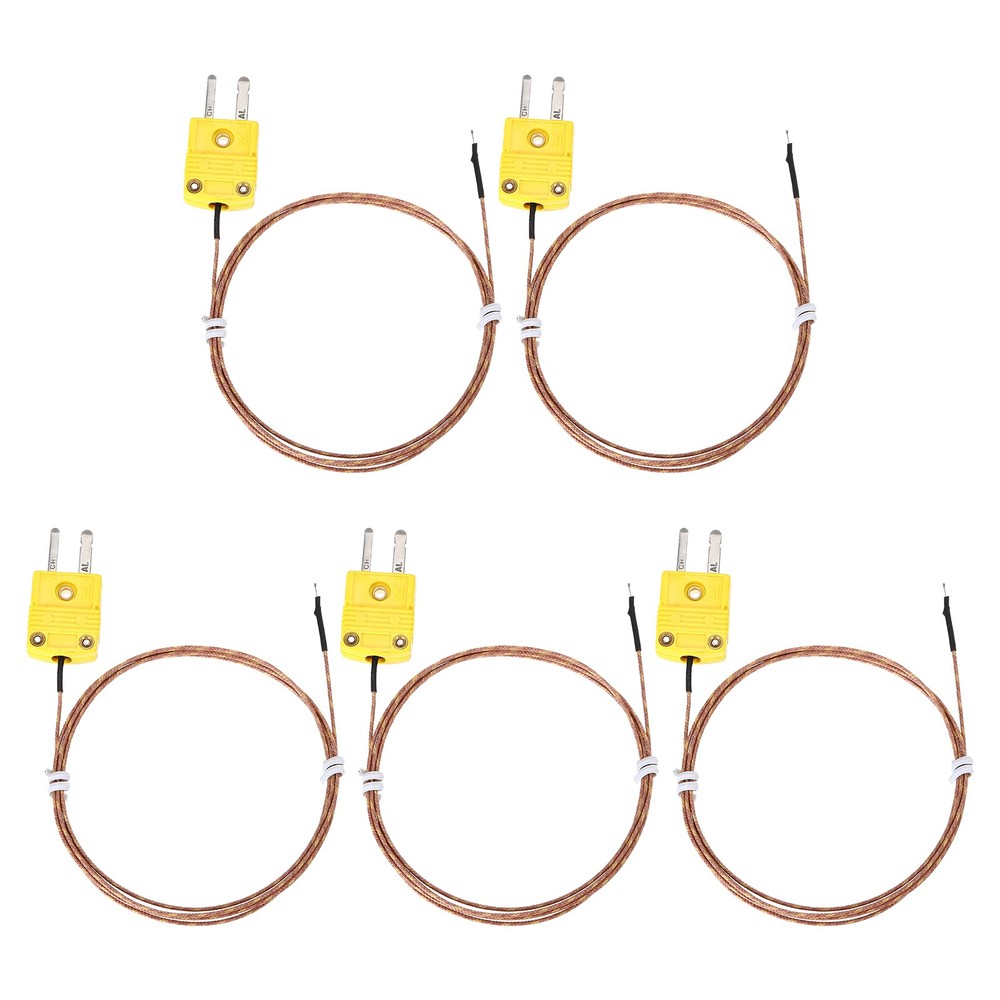 5pcs K Type Thermocouple, -50C~482C(-58F~899.6F) 0.255mm OD 1 Meter Long