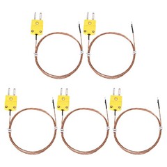 5pcs K Type Thermocouple, -50C~482C(-58F~899.6F) 0.255mm OD 1 Meter Long