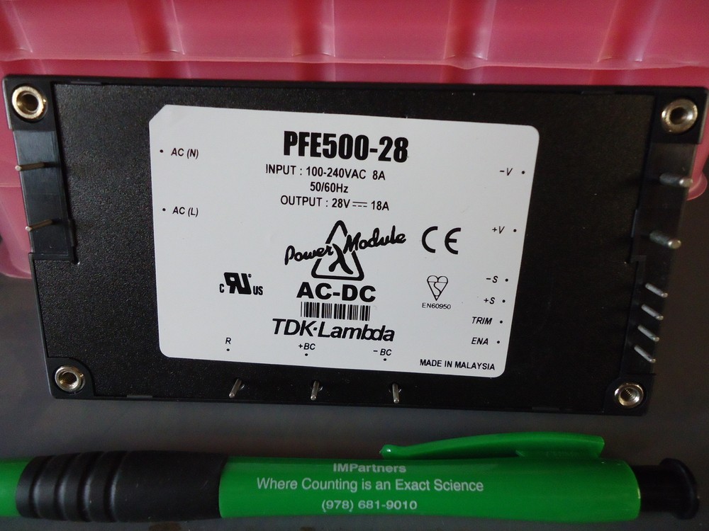 New, TDK-Lambda, PFE500-28, AC/DC Power Modules 504W 28V 18A
